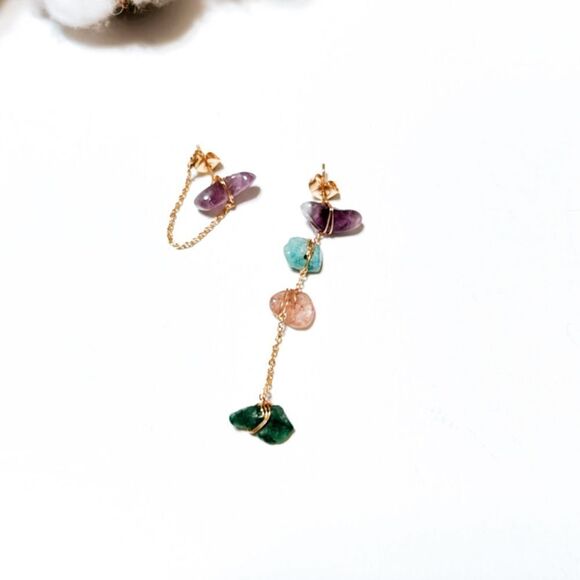 Stone drop earrings N136 - Picture 2 of 4